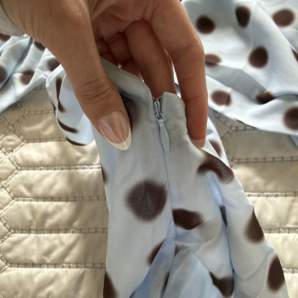 Peppermayo Get Me Halter Mini Dress - Blue Mocha Dot XXS - Picture 5 of 8